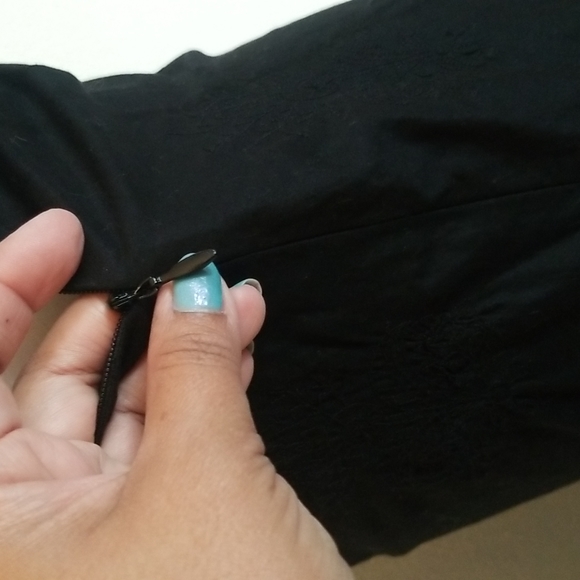 J.Crew Black Embroidered Halter Midi Dress Size 0 - Picture 5 of 9